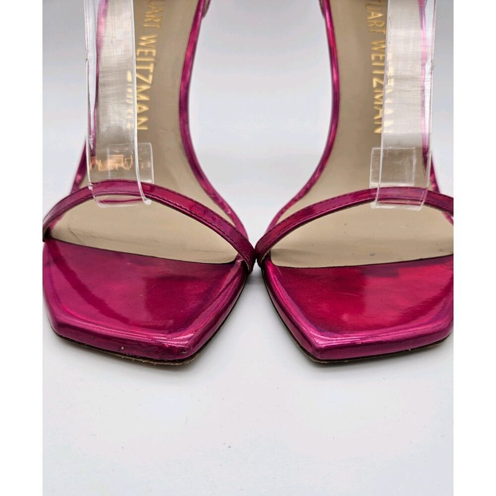 Stuart Weitzman Nudistcurve 100 Stilleto Heel in Pink Fushia Iridesent Women 9 - Picture 7 of 10